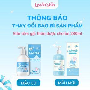 Sữa tắm gội dịu nhẹ cho bé Lovin'Skin 280ml - Làm sạch, giảm và ngăn ngừa rôm sảy, hăm da