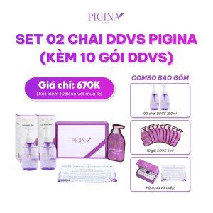Set 02 chai Dung dịch vệ sinh Pigina - Pigina Lacto Intimate Wash (kèm 10 gói Dung dịch vệ sinh Pigina)